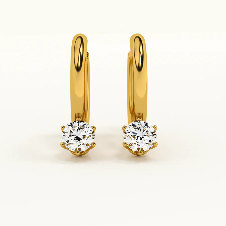 Orecchini a Cerchio Athena con Solitario